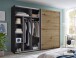 Kleiderschrank >Mesio< 9 Böden, 3 Stangen, Graphit / Artisan Eiche Dekor - 270x210x60 (BxHxT)