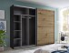 Kleiderschrank >Mesio< 9 Böden, 3 Stangen, Graphit / Artisan Eiche Dekor - 270x210x60 (BxHxT)