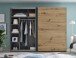 Kleiderschrank >Mesio< 9 Böden, 3 Stangen, Graphit / Artisan Eiche Dekor - 270x210x60 (BxHxT)