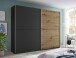 Kleiderschrank >Mesio< 9 Böden, 3 Stangen, Graphit / Artisan Eiche Dekor - 270x210x60 (BxHxT)