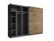 Kleiderschrank >Mesio< 9 Böden, 3 Stangen, Graphit / Artisan Eiche Dekor - 270x210x60 (BxHxT)