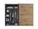 Kleiderschrank >Mesio< 9 Böden, 3 Stangen, Graphit / Artisan Eiche Dekor - 270x210x60 (BxHxT)