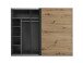 Kleiderschrank >Mesio< 9 Böden, 3 Stangen, Graphit / Artisan Eiche Dekor - 270x210x60 (BxHxT)