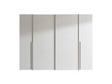 Dreh-/Schwebetürenschrank >Maturs< 10 Böden, 2 Stangen, in Weiß, Dekorfolie - 267x205x57cm (BxHxT)