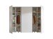 Dreh-/Schwebetürenschrank >Maturs< 10 Böden, 2 Stangen, in Weiß, Dekorfolie - 267x205x57cm (BxHxT)
