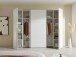 Dreh-/Schwebetürenschrank >Maturs< 10 Böden, 2 Stangen, in Weiß, Dekorfolie - 267x205x57cm (BxHxT)