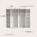 Dreh-/Schwebetürenschrank >Maturs< 10 Böden, 2 Stangen, in Weiß, Dekorfolie - 267x205x57cm (BxHxT)