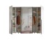 Kleiderschrank >Maturs< 10 Böden, 2 Stangen, Weiß Dekorfolie / Spiegel - 267x205x57cm (BxHxT)