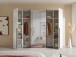 Kleiderschrank >Maturs< 10 Böden, 2 Stangen, Weiß Dekorfolie / Spiegel - 267x205x57cm (BxHxT)