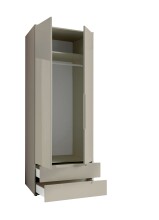 Drehtürenschrank >Jenna< 2 Türen, 2 Schübe, 1 Boden, 1 Stange, Champagner - 84x208x57 (BxHxT)