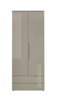 Drehtürenschrank >Jenna< 2 Türen, 2 Schübe, 1 Boden, 1 Stange, Champagner - 84x208x57 (BxHxT)