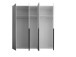 Kleiderschrank >Kevo< mit Spiegel, 3 Böden, 3 Stangen, Weiß Dekor - 225x225x52cm (BxHxT)