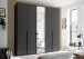 Drehtürenschrank >Kevo<  3 Stangen, 3 Böden, 5 Türen, Graphit / Spiegel - 225x225x52cm (BxHxT)