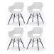 Schalenstuhl >ROCKVILLE< (4er-Set) Sitz weiß, Kunststoff. Füße schwarz - 57x80x58cm (BxHxT)