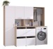 Mehrzweckschrank-Set >Laundry 2< (3-teilig) Eiche Dekor / Weiss - 204x184x67 (BxHxT)