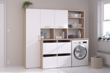 Mehrzweckschrank-Set >Laundry 3< (3-teilig) Weiss /...