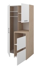Mehrzweckschrank-Set >Laundry 3< (3-teilig) Weiss / Eiche Dekor - 204x184x67cm (BxHxT)