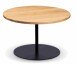 Couchtisch >Leo 1< in schwarz + Wildeiche Massivholz, Massivholz - 45x70 (HxD)