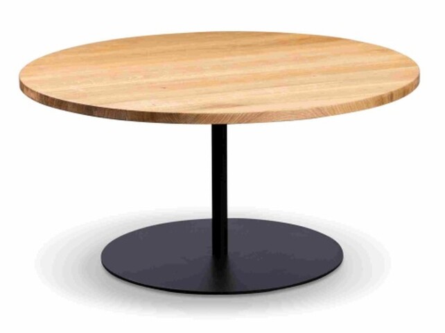 Couchtisch >Leo 2< in schwarz + Wildeiche Massivholz - 40x80 (HxD)