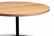 Couchtisch >Leo 2< in schwarz + Wildeiche Massivholz - 40x80 (HxD)