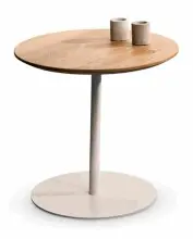 Beistelltisch >Lea< in creme + Wildeiche, Metall +...
