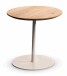 Beistelltisch >Lea< in creme + Wildeiche, Metall + Massivholz - 49x50cm (HxD)