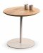 Beistelltisch >Lea< in creme + Wildeiche, Metall + Massivholz - 49x50cm (HxD)