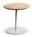 Beistelltisch >Lea< in creme + Wildeiche, Metall + Massivholz - 49x50cm (HxD)