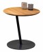 Beistelltisch >Lea< in schwarz + Wildeiche, Metall + Massivholz - 49x50cm (HxD)