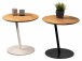 Beistelltisch >Lea< in schwarz + Wildeiche, Metall + Massivholz - 49x50cm (HxD)