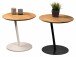 Beistelltisch >Lea< in schwarz + Wildeiche, Metall + Massivholz - 49x50cm (HxD)
