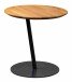 Beistelltisch >Lea< in schwarz + Wildeiche, Metall + Massivholz - 49x50cm (HxD)