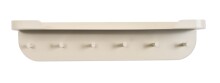 Garderobenleiste >Jil 1< 6 Haken, 1 Ablage, cremeweiß, Metall  - 70x15x12cm (BxHxT)