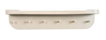 Garderobenleiste >Jil 1< 6 Haken, 1 Ablage, cremeweiß, Metall  - 70x15x12cm (BxHxT)