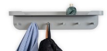 Garderobenleiste >Jil 1< 6 Haken, 1 Ablage, grau,...
