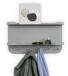 Garderobenleiste >Jil 2< 6 Haken, 2 Ablagen, grau, Metall - 70x40x12cm (BxHxT)