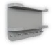 Garderobenleiste >Jil 2< 6 Haken, 2 Ablagen, grau, Metall - 70x40x12cm (BxHxT)