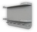 Garderobenleiste >Jil 2< 6 Haken, 2 Ablagen, grau, Metall - 70x40x12cm (BxHxT)