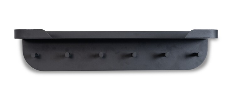 Garderobenleiste >Jil 1< 6 Haken, 1 Boden, anthrazit, Metall - 70x12x15cm (BxHxT)