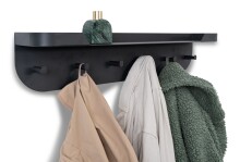 Garderobenleiste >Jil 1< 6 Haken, 1 Boden, anthrazit, Metall - 70x12x15cm (BxHxT)