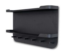 Garderobenleiste >Jil 2< 6 Haken, 2 Böden, anthrazit, Metall - 70x40x12cm (BxHxT)