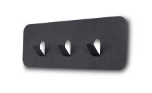 Garderobenleiste >Tilly 1< 3 Haken, anthrazit, Metall  - 30x10x3cm (BxHxT)