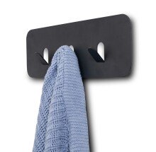 Garderobenleiste >Tilly 1< 3 Haken, anthrazit, Metall  - 30x10x3cm (BxHxT)