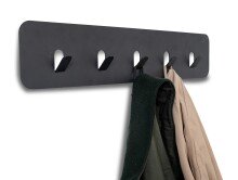 Garderobenleiste >Tilly 2< 5 Haken, anhrazit, Metall - 50x10x3cm (BxHxT)