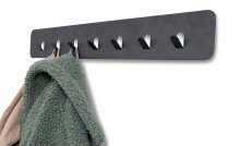 Garderobenleiste >Tilly 3< 7 Haken, anthrazit, Metall - 70x10x3cm (BxHxT)