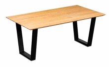 Couchtisch >Flo < Gestell Metall schwarz / Platte Wildeiche massiv - 110x45x30 (BxHxT)