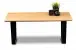 Couchtisch >Flo < Gestell Metall schwarz / Platte Wildeiche massiv - 110x45x30 (BxHxT)