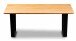 Couchtisch >Flo < Gestell Metall schwarz / Platte Wildeiche massiv - 110x45x30 (BxHxT)