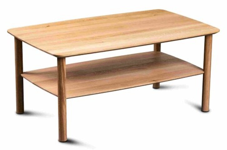 Couchtisch >Dill 2< in Wildeiche, Massivholz - 100x45x60cm (BxHxT)