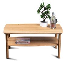 Couchtisch >Dill 2< in Wildeiche, Massivholz - 100x45x60cm (BxHxT)